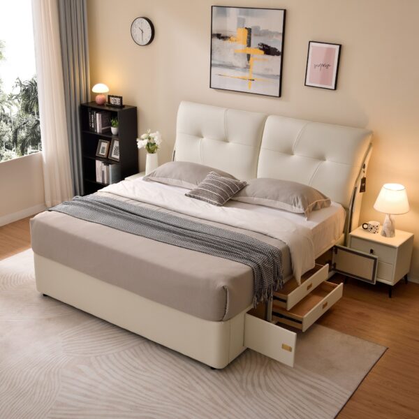 Luxury Storage Bed Beige