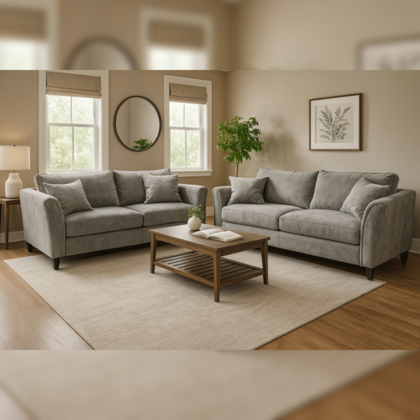 Cozza Living Room Set - Light Grey Velvet
