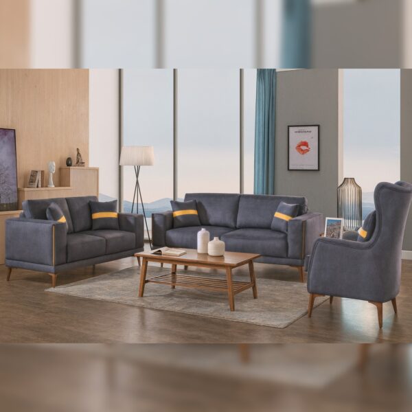 Carlino 3+2+1 Sofa Set Dark Grey
