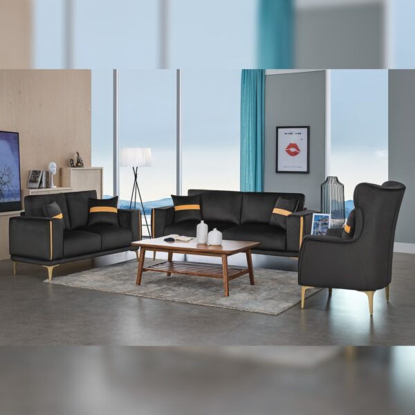 Carlino 3+2+1 Sofa Set Black