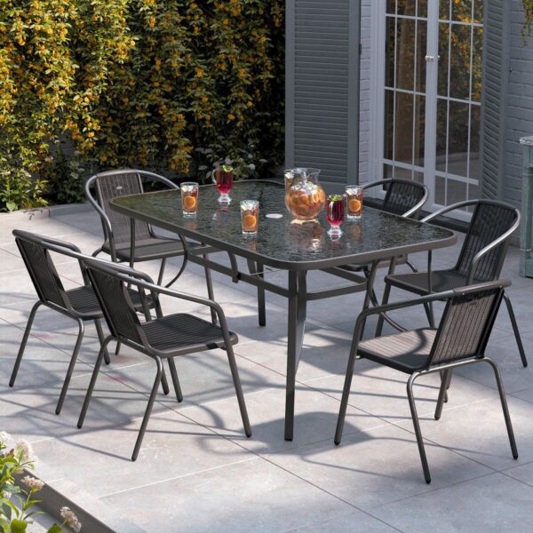 7-Piece Garden Set Black