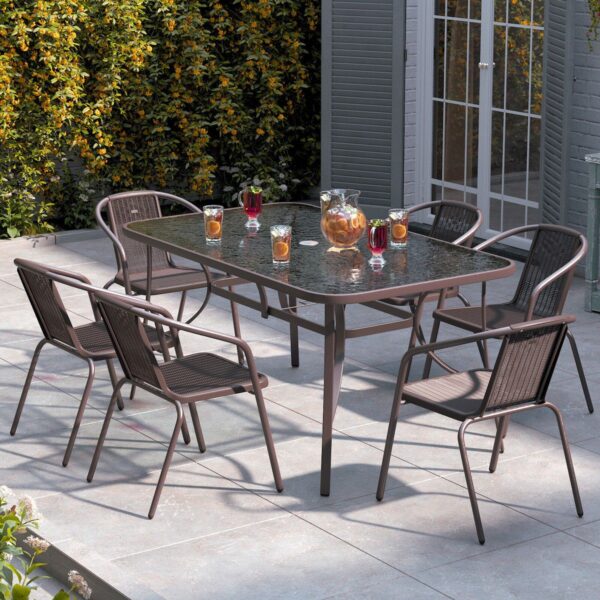 7-Piece Garden Set Brown