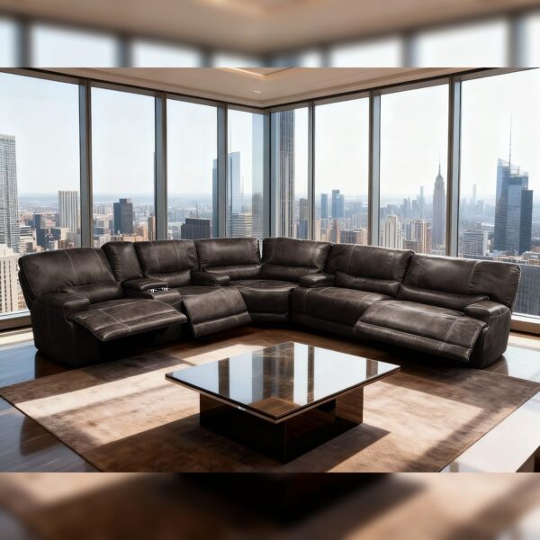 Cindy 3PC Reclining Sectional Sofa Brown