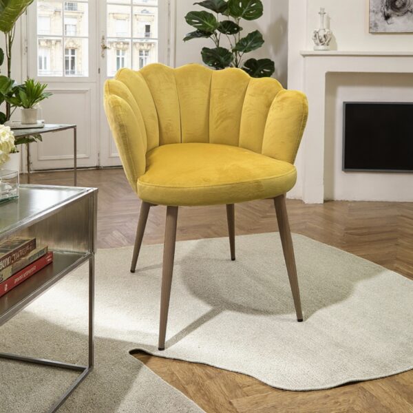 Shell Back Velvet Armchair