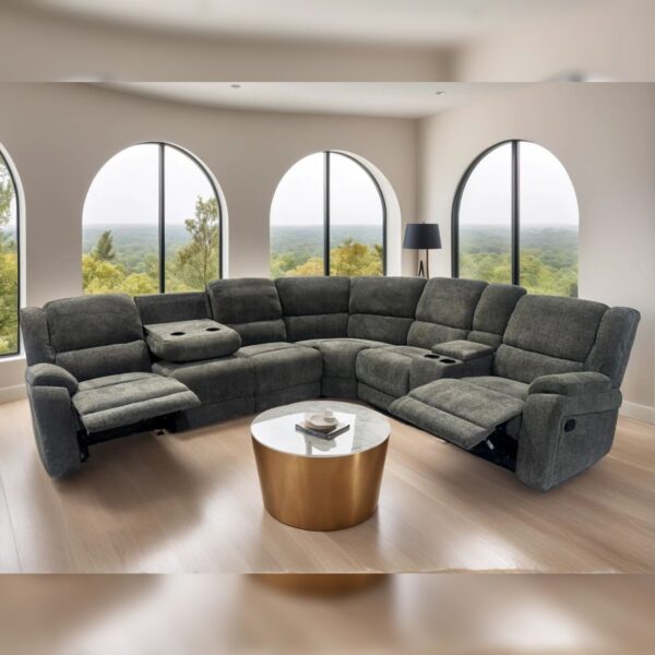 Manual LAF Sofa with Drop-Down Dark Grey