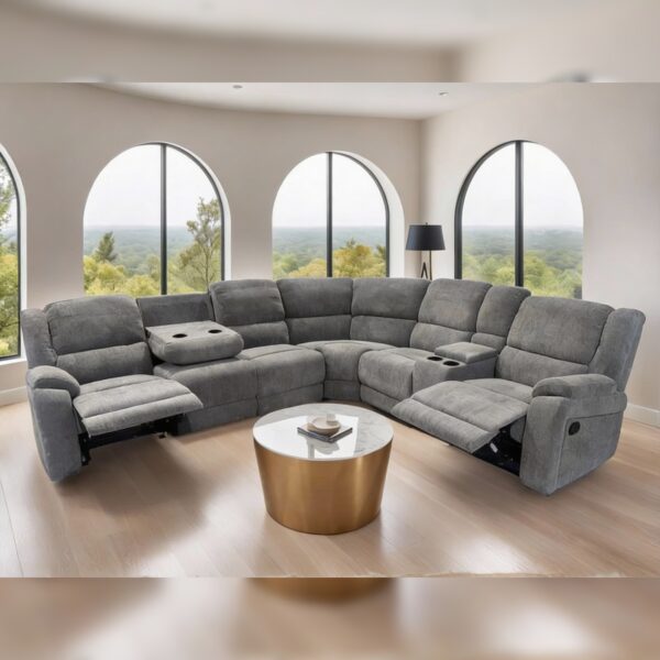Manual LAF Sofa with Drop-Down Light Grey