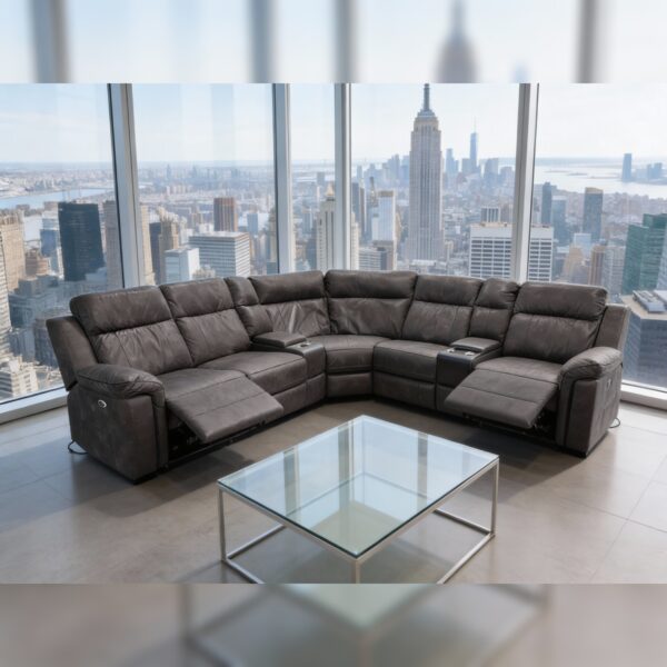 Trevor Reclining Sectional Sofa Sierra Charcoal