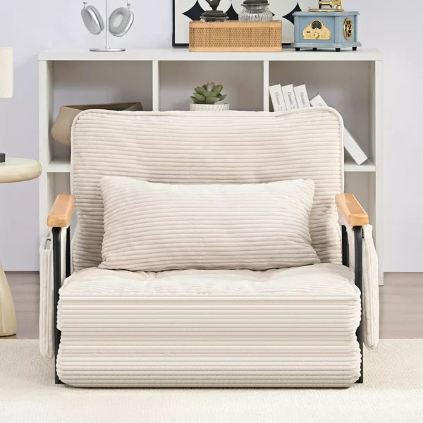 Adjustable Floor Sofa Bed One Seater Beige