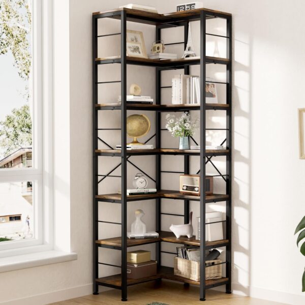 Modern corner bookshelf 7 Tier