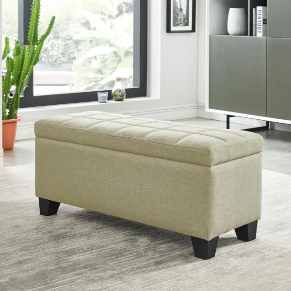 Linen Ottoman Beige