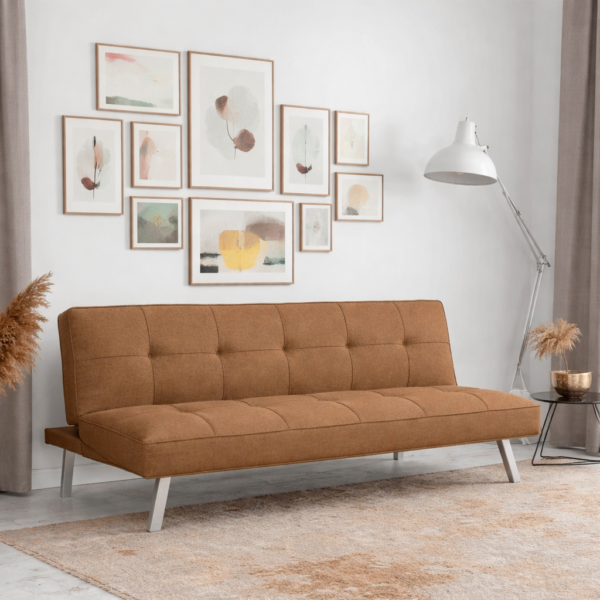 Bella Futon Sofa Bed Brown