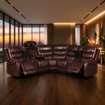Air Leather Recliner Set Brown