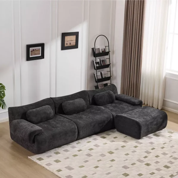 Modern Modular Sectional Sofa Black