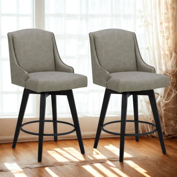 CHITA Swivel Barstool PU Light Grey