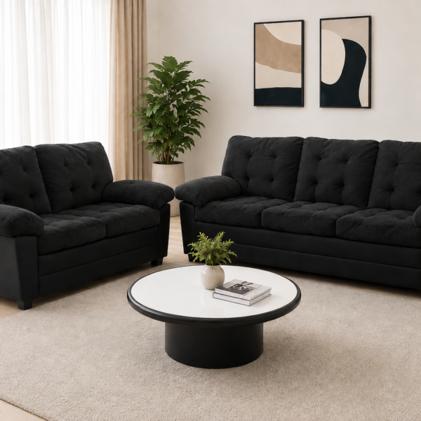 Brumbley 2+3 Sofa Set BLACK