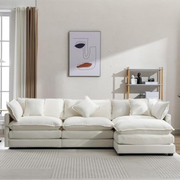 Chenille Upholstered Sofa BEIGE