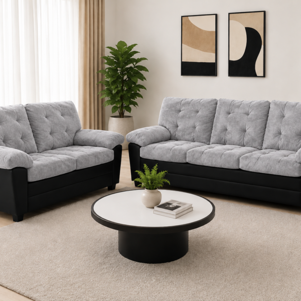 Brumbley 2+3 Sofa Set BLACK & LIGHT GREY