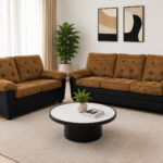 Brumbley 2+3 Sofa Set BLACK & BROWN