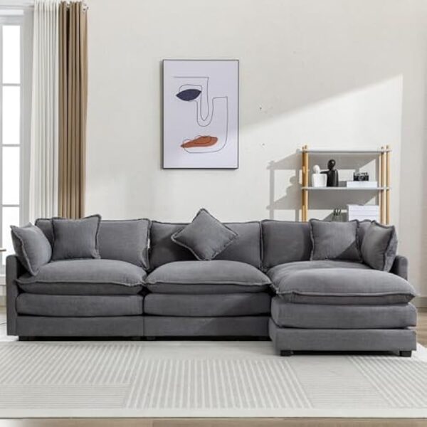 Chenille Upholstered Sofa GREY
