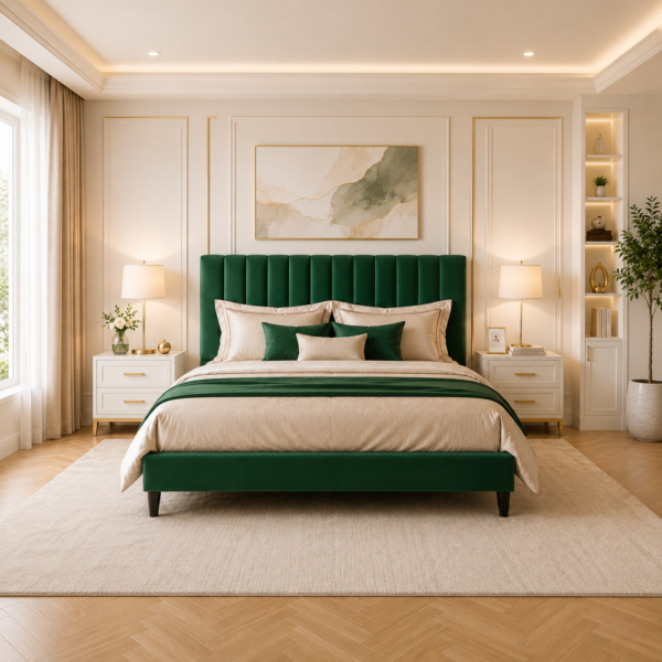 Upholstered Full Size Bedframe GREEN