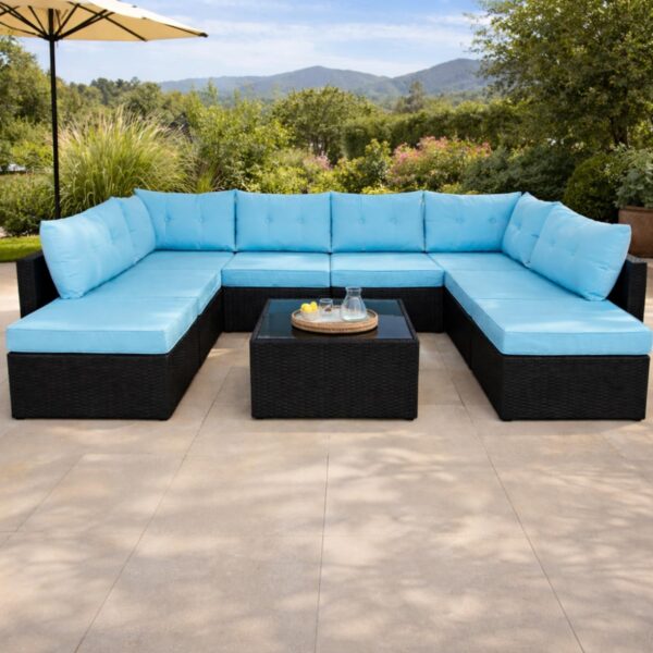 Eloisa 7pc Outdoor Set BLACK + BLUE