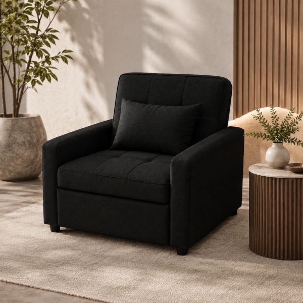Folding Sofa Bed 3-in-1 BLACK