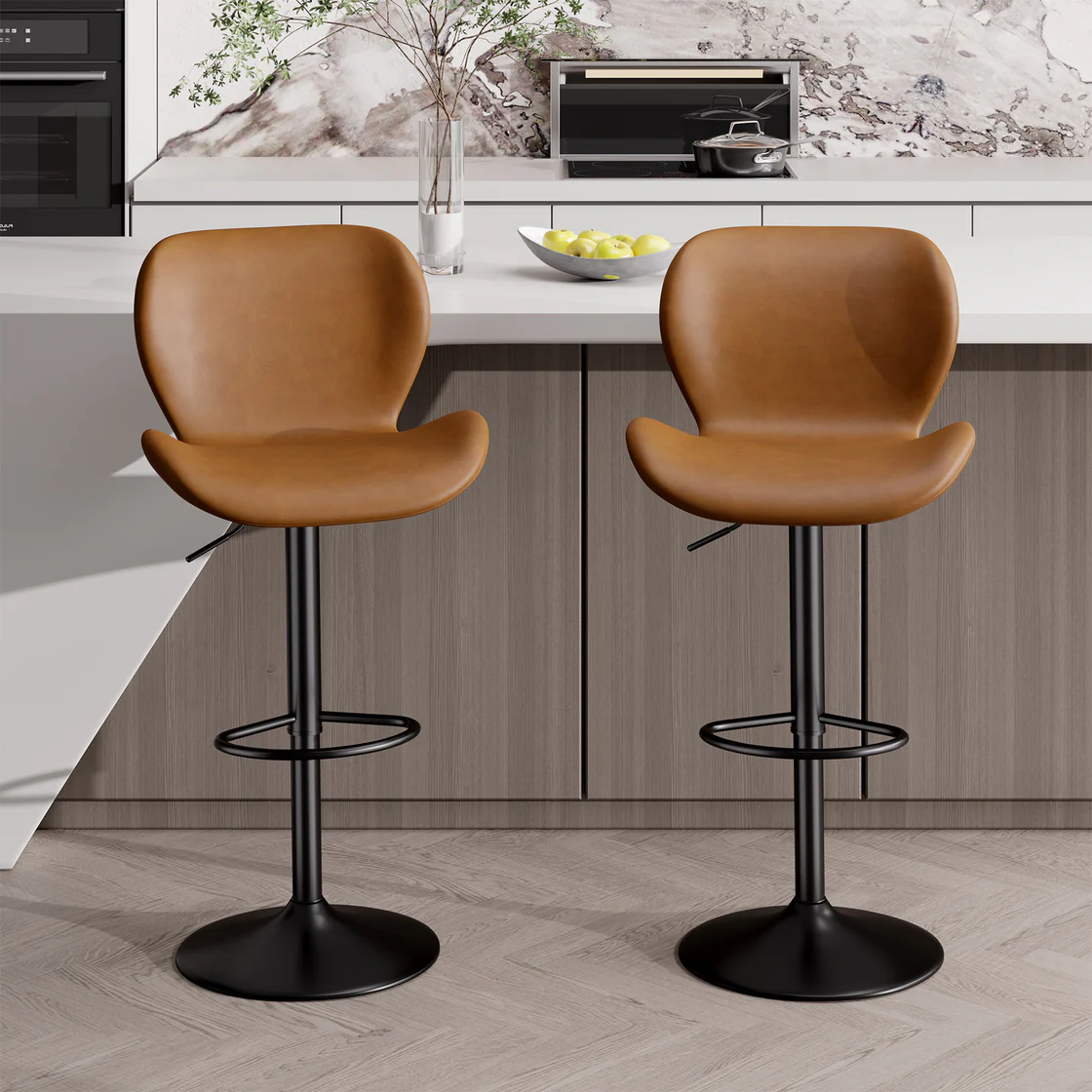 Hawsaiy Modern Adjustable Bar Stool BROWN