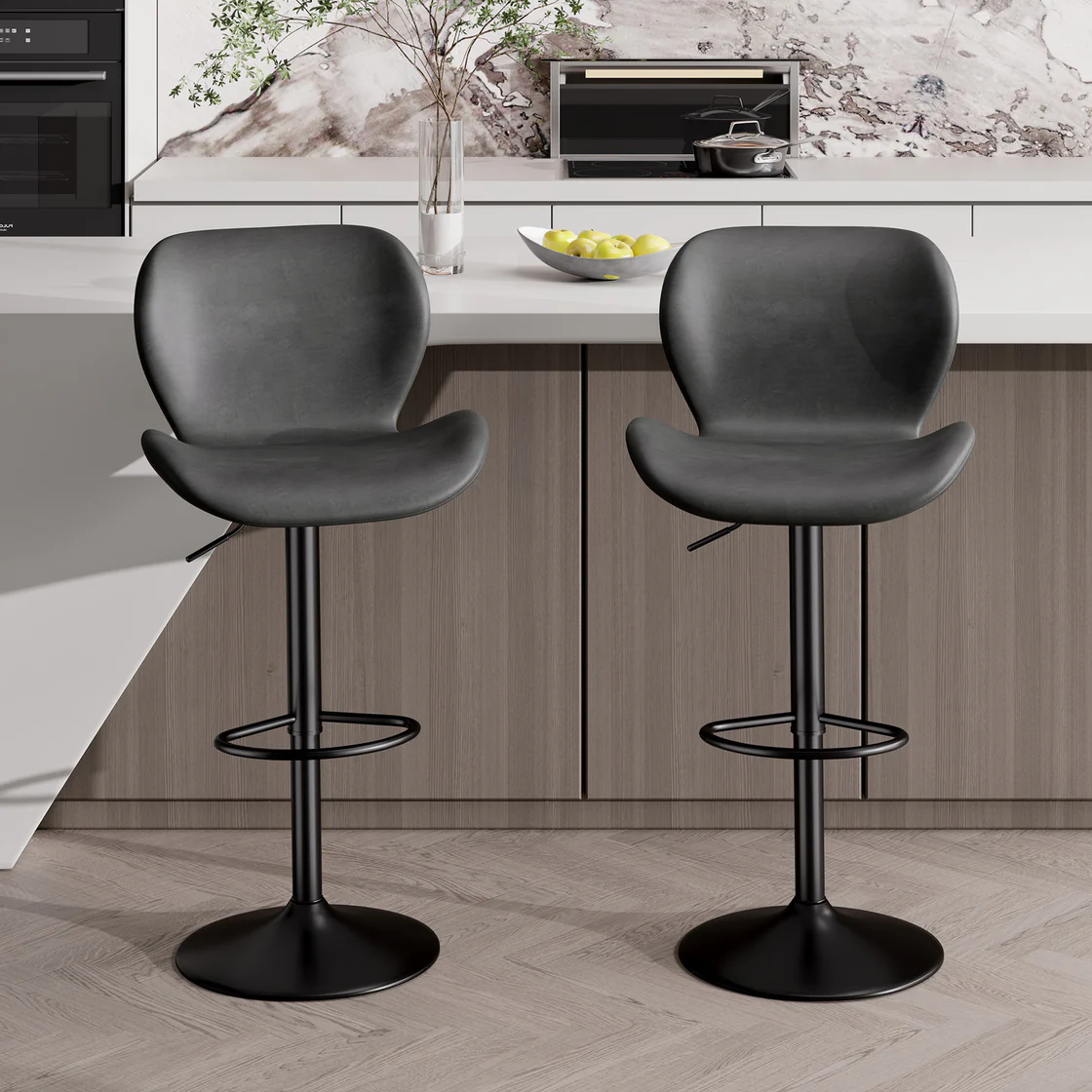 Hawsaiy Modern Adjustable Bar Stool DARK GREY