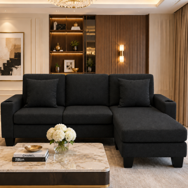 Kiger Sectional Sofa Set BLACK