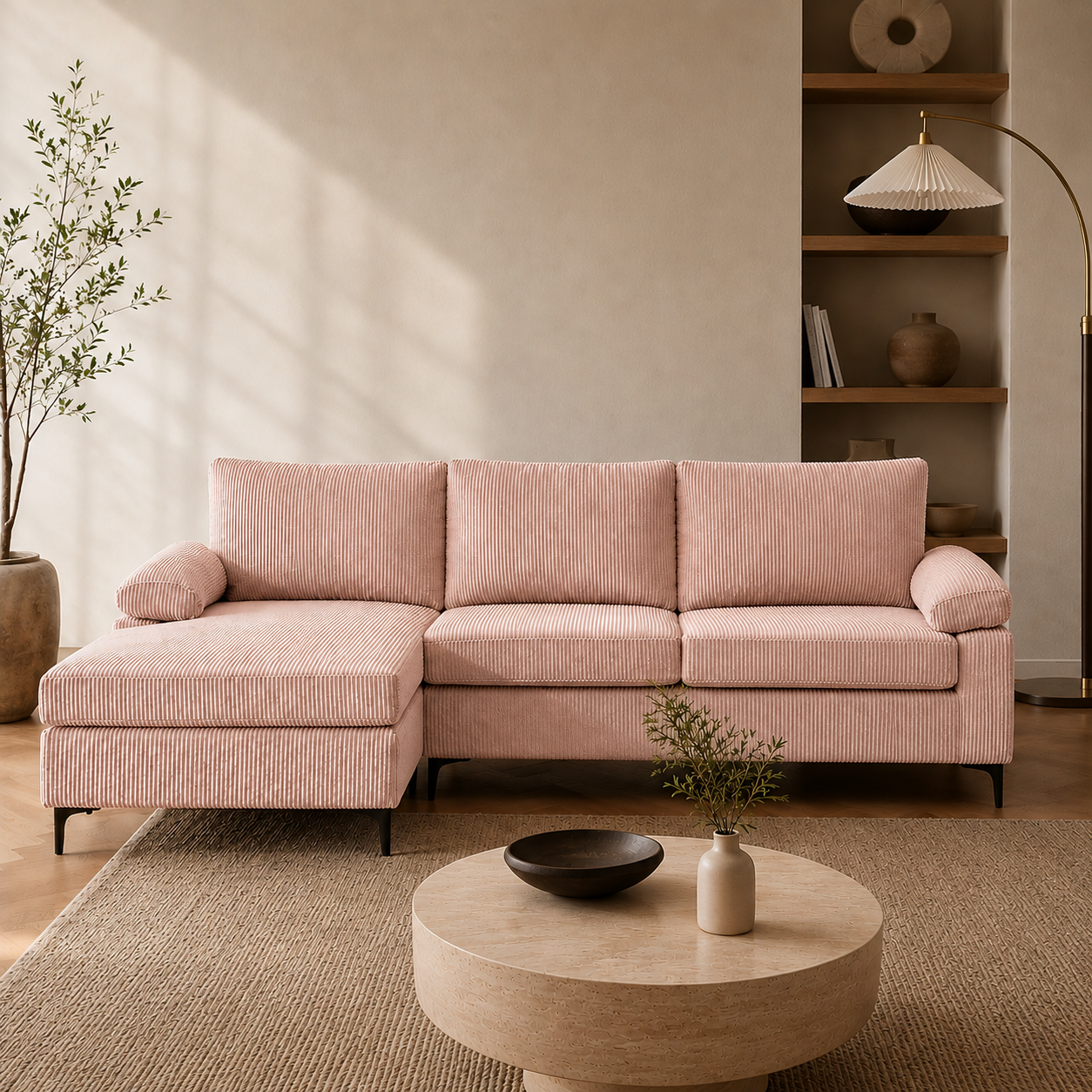 pink kaveah Kaveah Sectional Sofa PINK - Image 1
