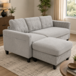 77" Mid Century Sofa Set 03 DARK GREY