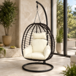 Patio Hanging Basket Brown + Beige