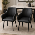 Velvet Armchair 002 PU BLACK (PAIR)