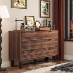 Wave Pattern 6 Drawer Chest Walnut - Image 2