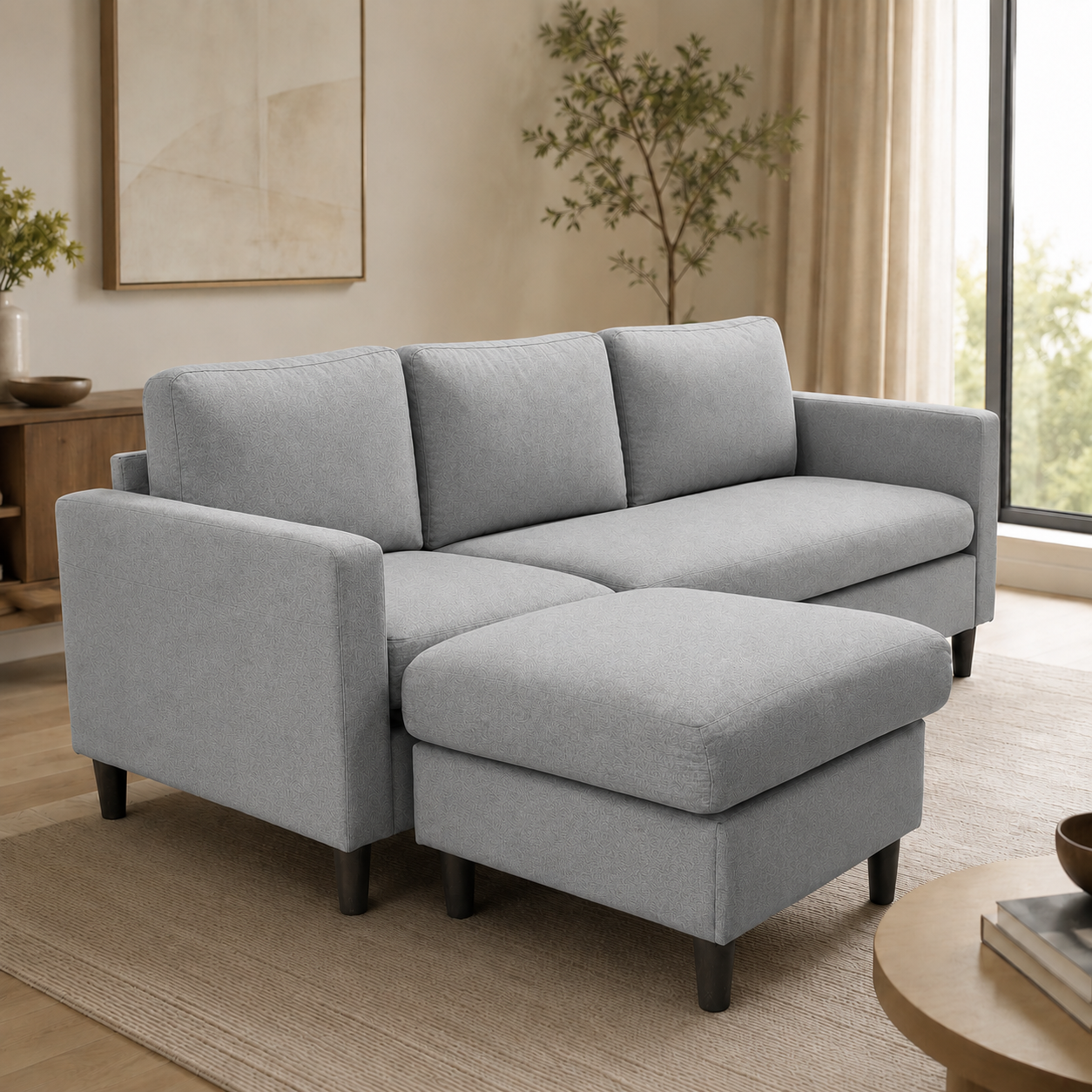 5457fa8c-f36f-4afd-a6fc-cd9b5d78d36b 77" Mid Century Sofa Set 01 DARK GREY - Image 1