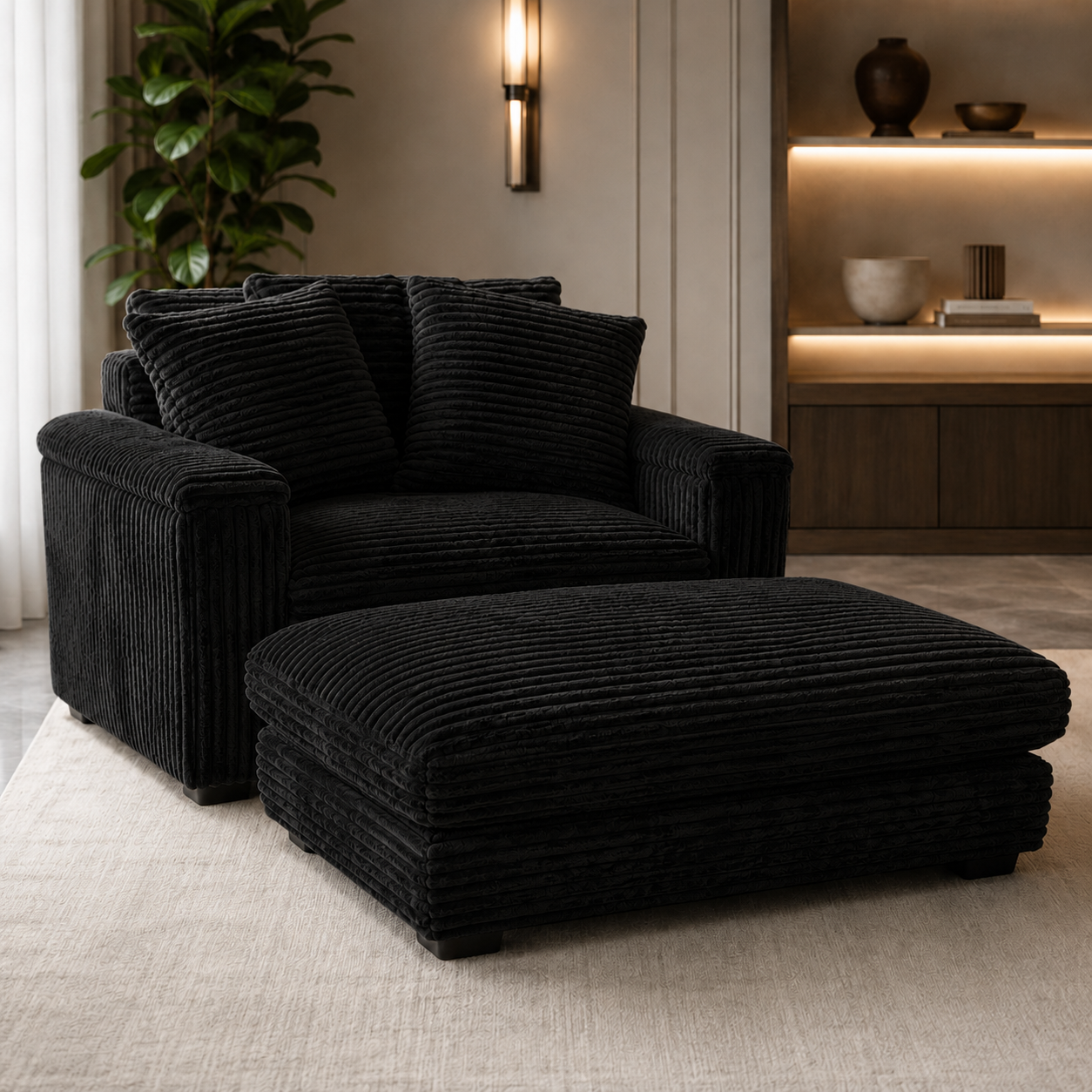 5e012f44-60c0-4587-a008-1826ce4a6c8b Upholstered Lounge Chair BLACK - Image 1
