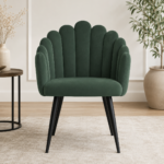 Shell Shape Velvet Chair GREEN