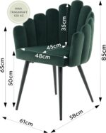 Shell Shape Velvet Chair GREEN - Image 3