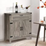 2 Door 1 Drawer Side Board GREY - Image 4