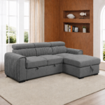 Carlos Corner Sofa Bed DARK GREY