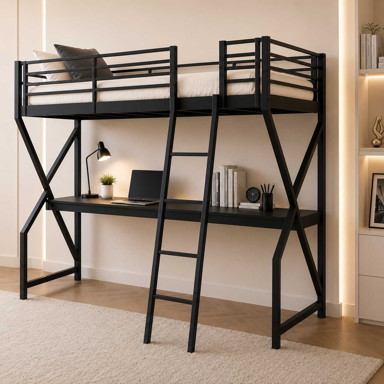 801ff642-e492-4493-a38c-0fdb10aeb1d6 Laura Loft Bunk Bed BLACK - Image 1
