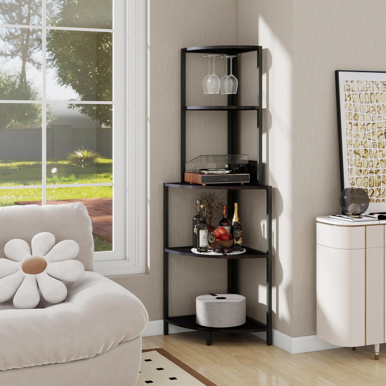 5 Tier Corner Shelf Black