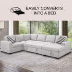 Olivia Corner Sofa Bed LITE GREY - Image 3