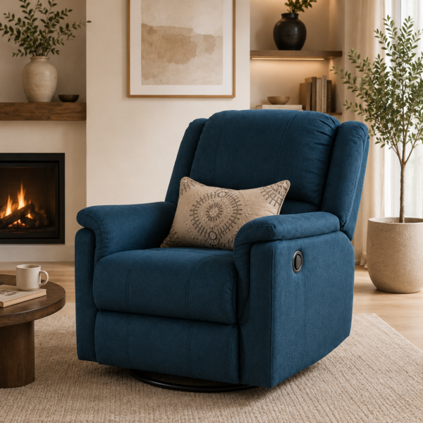 Christopher Swivel Recliner Chair BLUE