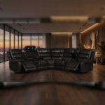Air Leather Recliner Set Black