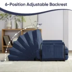 Adjustable Single Floor Sofa Bed BLUE - Image 4