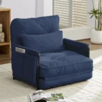Adjustable Single Floor Sofa Bed BLUE - Image 8