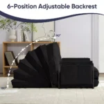 Adjustable Single Floor Sofa Bed BLACK - Image 3