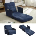 Adjustable Single Floor Sofa Bed BLUE - Image 6