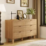 Wave Pattern 6 Drawer Chest Natural Oak - Image 2